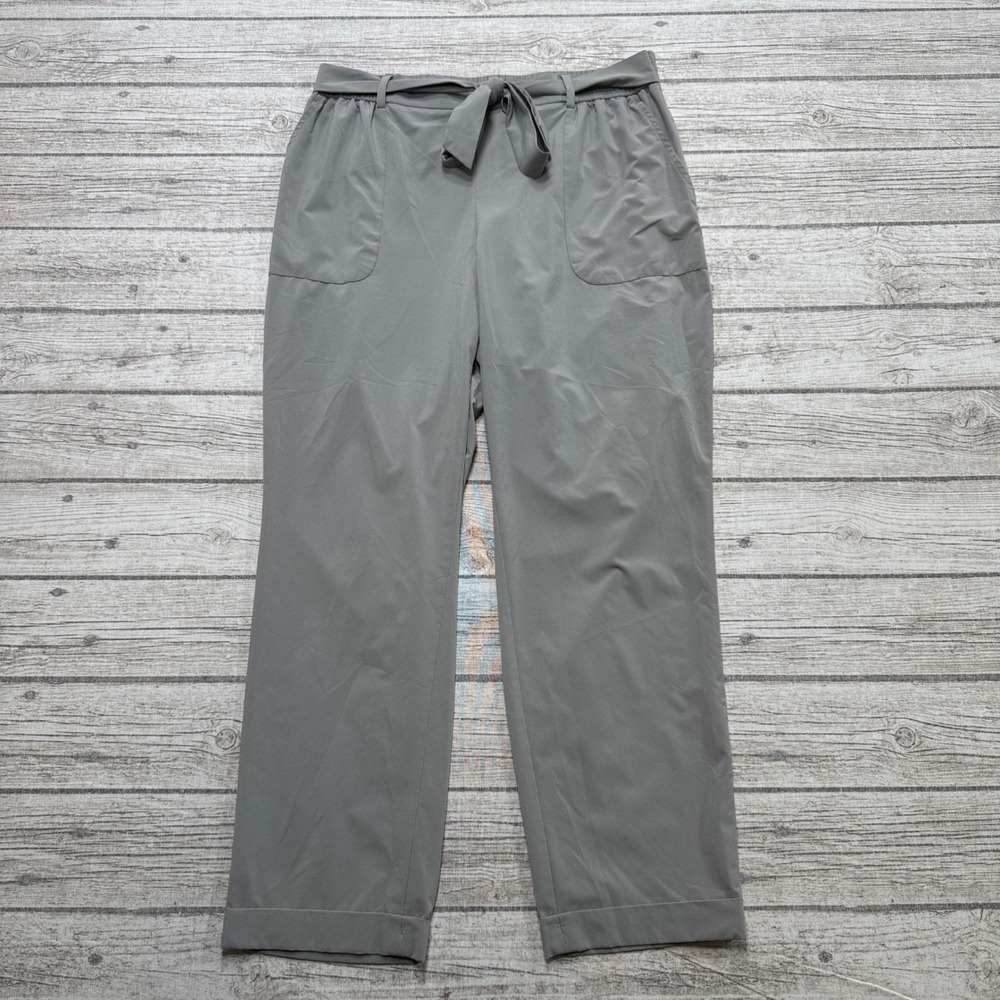 Banana Republic Pants Women's Large Gray Tie Waist Straight Leg Loose Fit Lounge